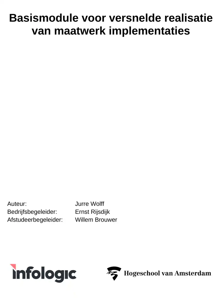 Graduation internship title page